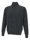 Filippo De Laurentiis Braids Buttoned Cardigan In Gray