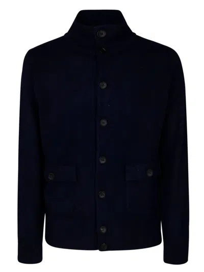 Filippo De Laurentiis Button Cardigan Wool Cashmere In Black