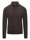 Filippo De Laurentiis Button Long-sleeve Polo Shirt In Brown