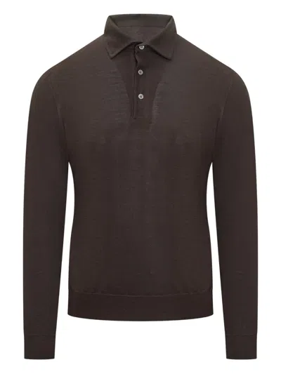 FILIPPO DE LAURENTIIS BUTTON LONG-SLEEVE POLO SHIRT