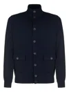 Filippo De Laurentiis Button Pocket Cardigan In Blue