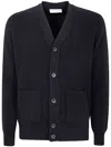 Filippo De Laurentiis V-neck Wool Cardigan In Blue