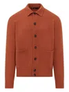 Filippo De Laurentiis Buttoned Patch-pocket Cardigan In Orange