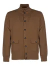 Filippo De Laurentiis Buttoned Pocketed Cardigan In Brown