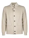 Filippo De Laurentiis Buttoned Pocketed Cardigan In Neutral