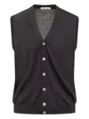 Filippo De Laurentiis Buttoned V-neck Vest In Black