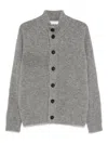 Filippo De Laurentiis Buttoned Wool Cardigan In Gray