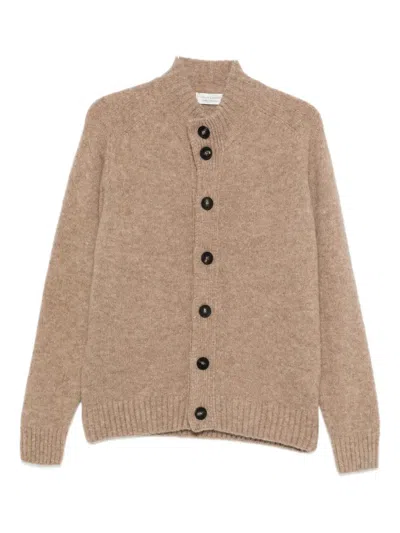 Filippo De Laurentiis Buttoned Wool Cardigan In Neutral