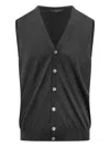 Filippo De Laurentiis Grey Wool Vest With Buttons In Gray