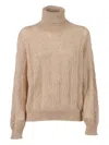 Filippo De Laurentiis Cable-knit Turtleneck Sweater In Neutral