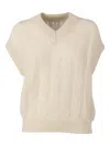 Filippo De Laurentiis Cable-knit V-neck Vest In Neutral