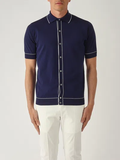 Filippo De Laurentiis Camicia M/c In Cotone Superlight Shirt In Blue