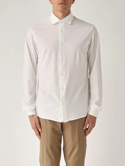 Filippo De Laurentiis Camicia M/l Basica In Crepe Cotton Shirt In White