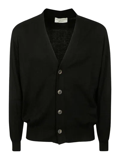 Filippo De Laurentiis Cardigan In Cotton Thread In Black