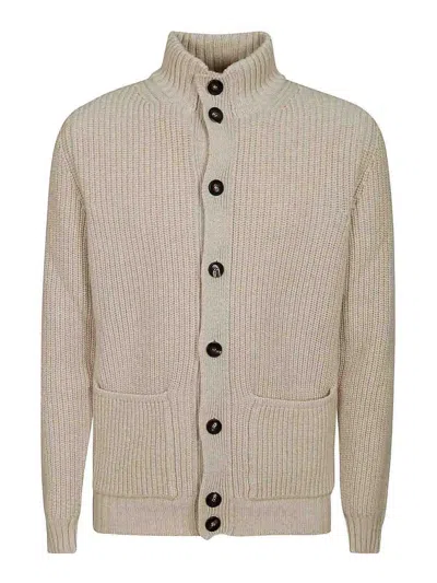 Filippo De Laurentiis Contemporary Merino Wool Cardigan In Neutral