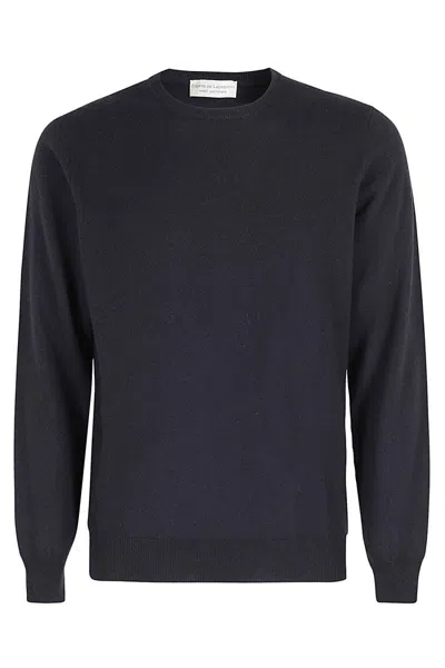 Filippo De Laurentiis Cashmere-wool Blend Crew Neck Sweater In Blue