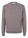 Filippo De Laurentiis Long Sleeves Cashmere Wool Round Neck Sweatshirt In Brown