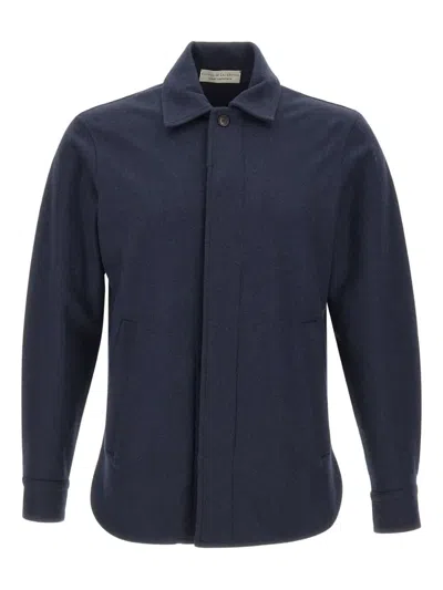 Filippo De Laurentiis Classic-collar Wool-cashmere Jacket In Blue