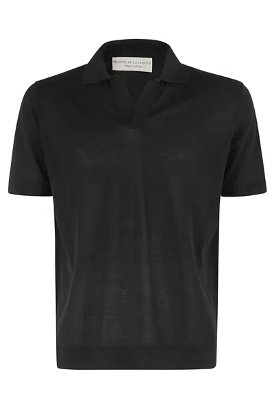 Filippo De Laurentiis Collo Skipper Taschino Crepe Finezza 14 In Nero