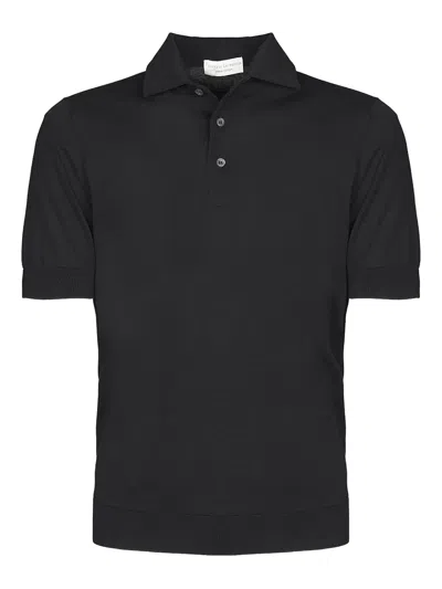Filippo De Laurentiis Cotton Polo Shirt In Black