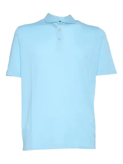 Filippo De Laurentiis Man Polo Shirt Turquoise Size 42 Cotton In Blue