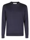 Filippo De Laurentiis Soft Wool-cashmere Blend Crew Neck Sweater In Blue