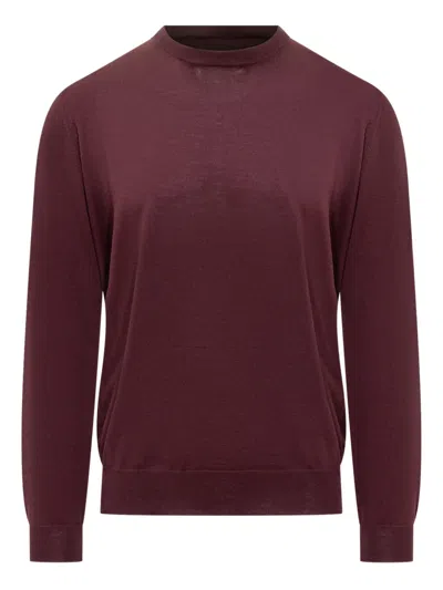 Filippo De Laurentiis Crew-neck Long-sleeve Sweater In Brown