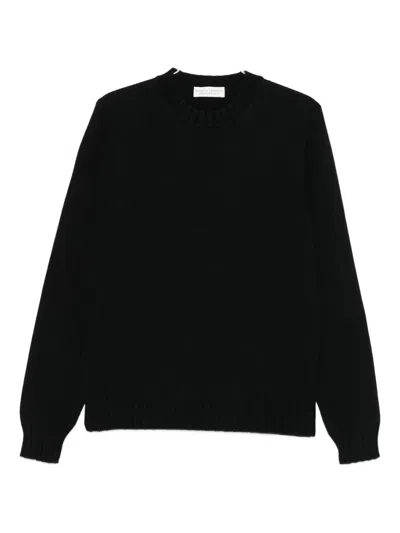 Filippo De Laurentiis Crew-neck Ribbed Sweater In Black