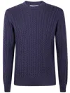 Filippo De Laurentiis Cable-knit Merino-wool Sweater In Blue