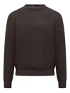 Filippo De Laurentiis Brown Wool Crew Neck Sweater In Brown