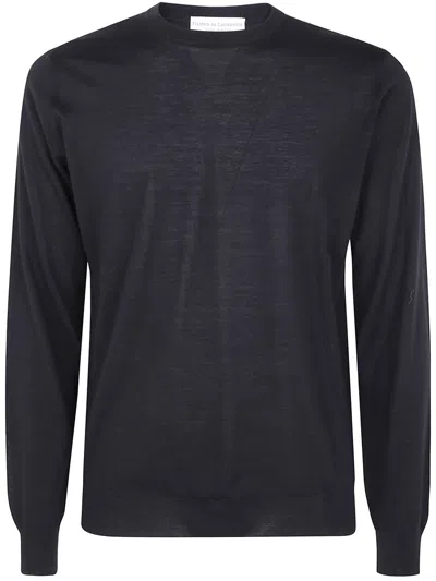 Filippo De Laurentiis Crew-neck Long-sleeve Sweater In Black