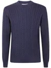 Filippo De Laurentiis Cable-knit Merino-wool Sweater In Blue