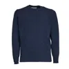 Filippo De Laurentiis Crew Neck Sweater In Wool And Cashmere Blend In Blue