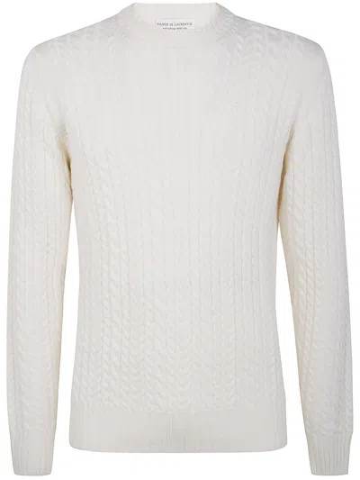 Filippo De Laurentiis Crew Neck Sweater In White