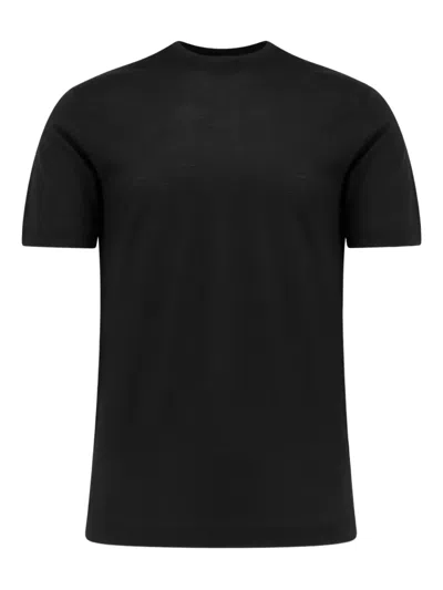 Filippo De Laurentiis Crew-neck Virgin-wool T-shirt In Black