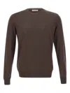 Filippo De Laurentiis Crew-neck Wool Sweater In Brown
