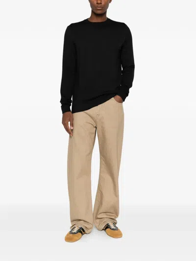 Filippo De Laurentiis Crew-neck Long-sleeve Sweater In Black