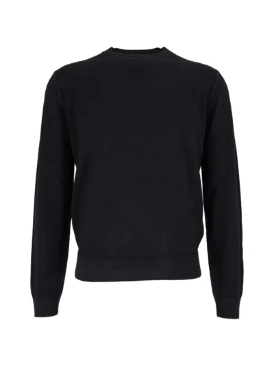 Filippo De Laurentiis Crew-neck Wool Sweater In Black