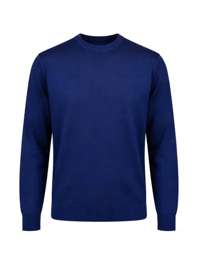 Filippo De Laurentiis Crew-neck Wool Sweater In Blue