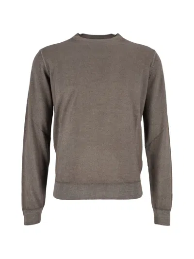 Filippo De Laurentiis Crew-neck Wool Sweater In Brown