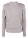 Filippo De Laurentiis Diamond-pattern Merino-wool Sweater In White