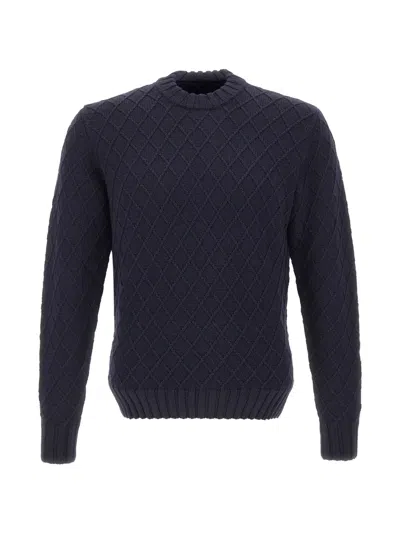 Filippo De Laurentiis Diamond-knit Sweater In Blue