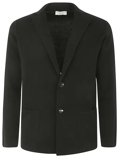 Filippo De Laurentiis Single Breasted Revers Jacket In Black