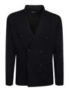 Filippo De Laurentiis Double Breasted Jacket Merino Wool In Dark Blue