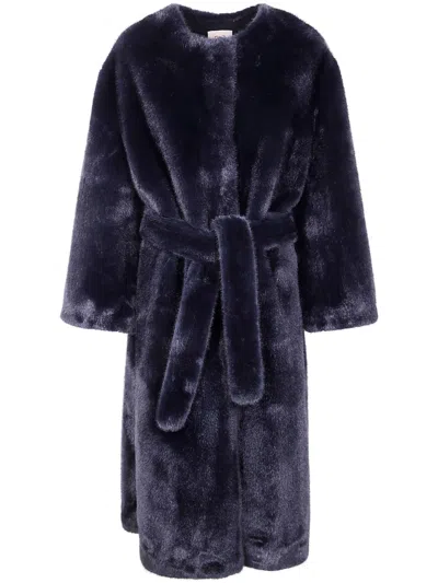 Filippo De Laurentiis "eco Mink" Long Faux Fur In Blue