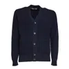 Filippo De Laurentiis English Rib Knit Cardigan With Button Closure In Blue