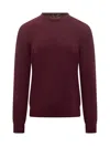 Filippo De Laurentiis Bordeaux Wool Crew Neck Sweater In Red