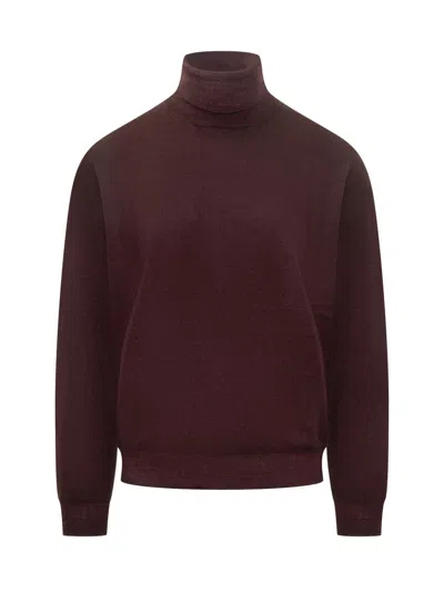 Filippo De Laurentiis Bordeaux Wool Turtleneck In Burgundy