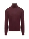 Filippo De Laurentiis Bordeaux Wool Turtleneck In Red