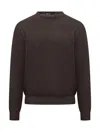 Filippo De Laurentiis Brown Wool Crew Neck Sweater In Brown